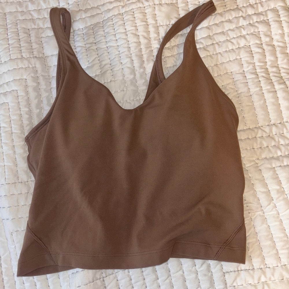 Brown align tank top